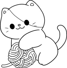 cat character hand drawn