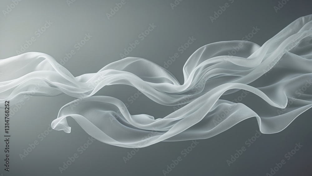 Aufkleber floating fabric in dynamic motion over gradient backdrop