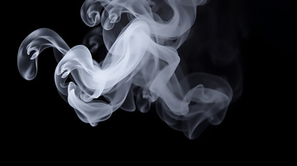Fototapeta premium Ethereal White Smoke Flowing Gently Against a Dark Background