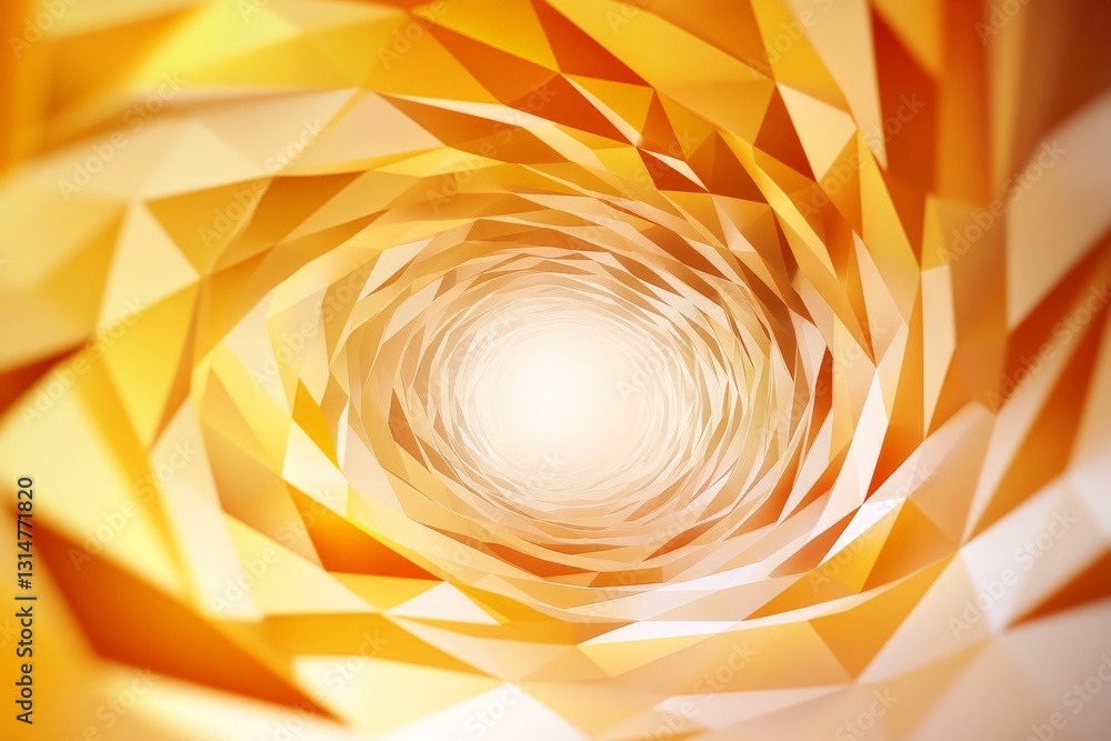 Poster golden spiral vortex with glowing center and intricate layered fractals in an abstract radial swirl 