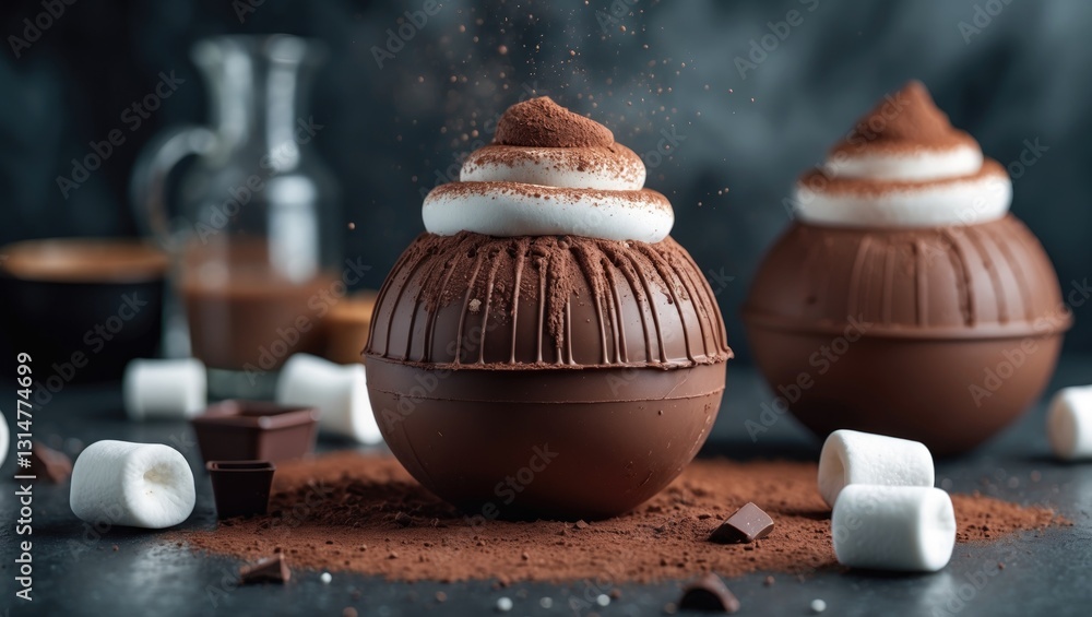 Poster A fashionable and delightful beverage can be prepared using cocoa bombs filled with marshmallows and chocolate.