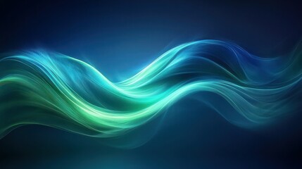 Fototapeta premium Abstract flowing teal and green waves