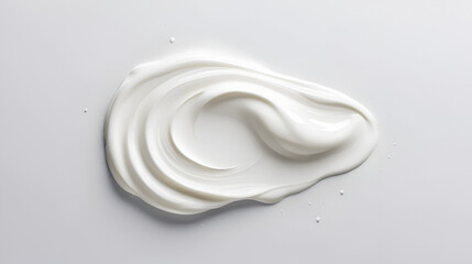 A smear of white cream on a blank background. PNG