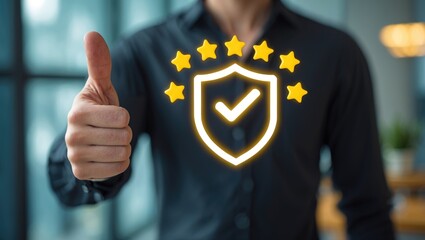 Customer Satisfaction Certificate Guarantee, Service Concept. Quality Assurance Certification Satisfaction for Digital Business Applications. Certificate for Protecting Online Safety.