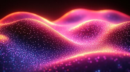 Obraz premium Abstract glowing particle waves