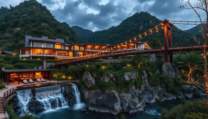 an architectural masterpiece&mdash;a modern luxury hotel built harmoniously within a lush valley