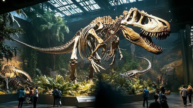Dinosaur fossil prehistoric exhibition museum paleontology tyrannosaurus rex jurassic