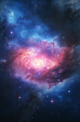 space background with stars and clouds