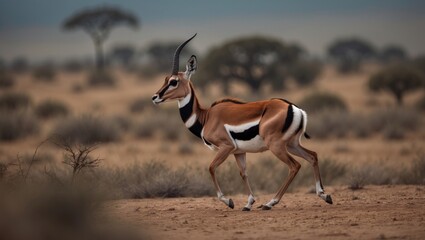 A Dama Gazelle exploring its natural environment.