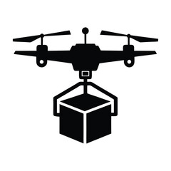 Autonomous Drone Transporting a Package Silhouette