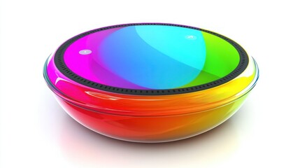Colorful, futuristic smart speaker design, studio shot