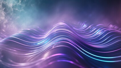 A wavy texture is formed by neon lights on an abstract background.
