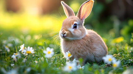 Fototapeta premium Wild Rabbit in the Sunlight