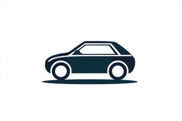 Fototapeta premium Simple car icon, side view, white background, website use