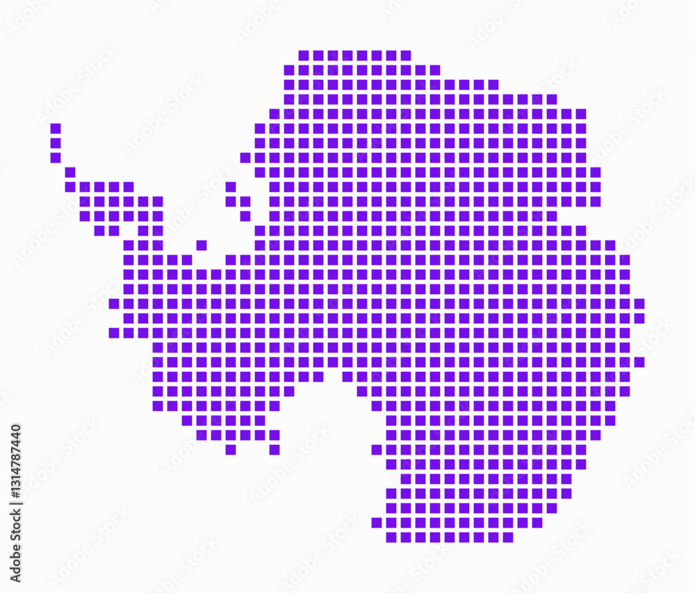 Poster antarctica dotted map. digital style map of the country on white background. antarctica shape with s