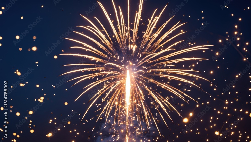 Aufkleber a vivid image capturing a colorful flame from a single firework.