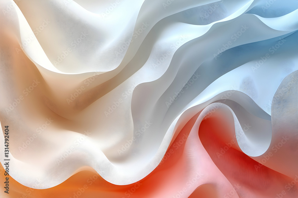 Poster delicate, flowing fabric with soft color gradients