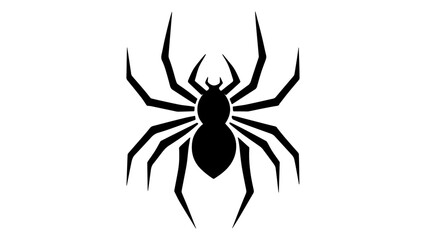 simple spider shape vector illustration, spider silhouette with spiked legs vector illustration