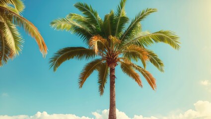 Oil palm tree set against a white background.