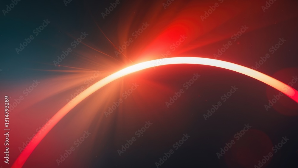 Poster lens flare. defocused radiance. light flecks. sun beams. digital glints of red-orange blur rays on a