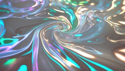 A digitally manipulated image displaying a psychedelic mix of liquid and light, forming a captivating abstract pattern.