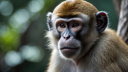 Fototapeta premium A detailed portrait of a monkey.