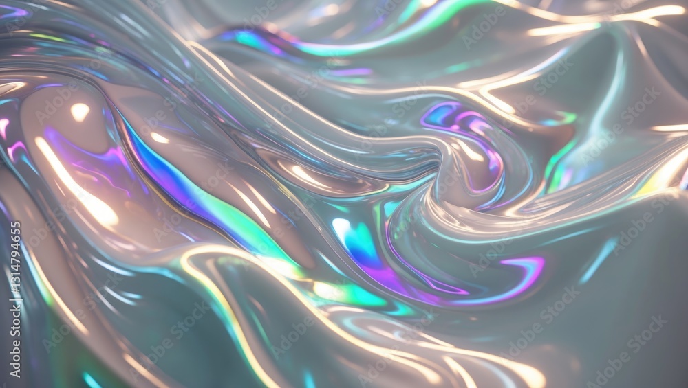 Aufkleber a digitally modified image presenting a psychedelic mix of liquid and light, forming an enchanting a