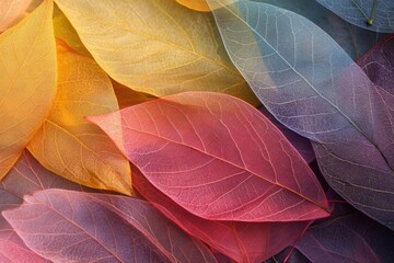Obraz premium Delicate Skeleton Leaves in Vibrant Hues
