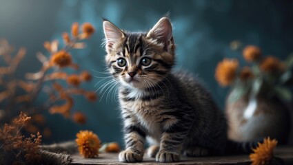 Obraz premium 10-week-old tabby kitten