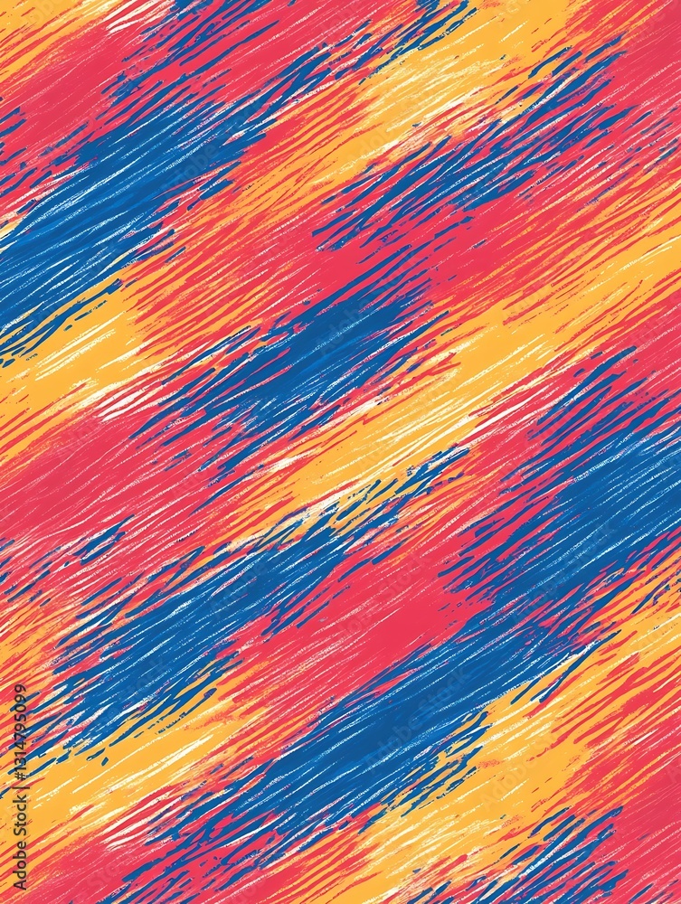 Poster energetic multicolored slanting hatch pattern seamless vibrant backdrop
