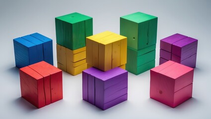 Obraz premium Colorful wooden game cube