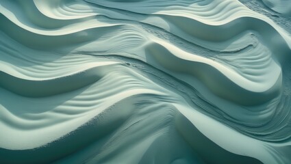 Obraz premium Aerial perspective of a tranquil and picturesque river meandering through a smooth sandy terrain.