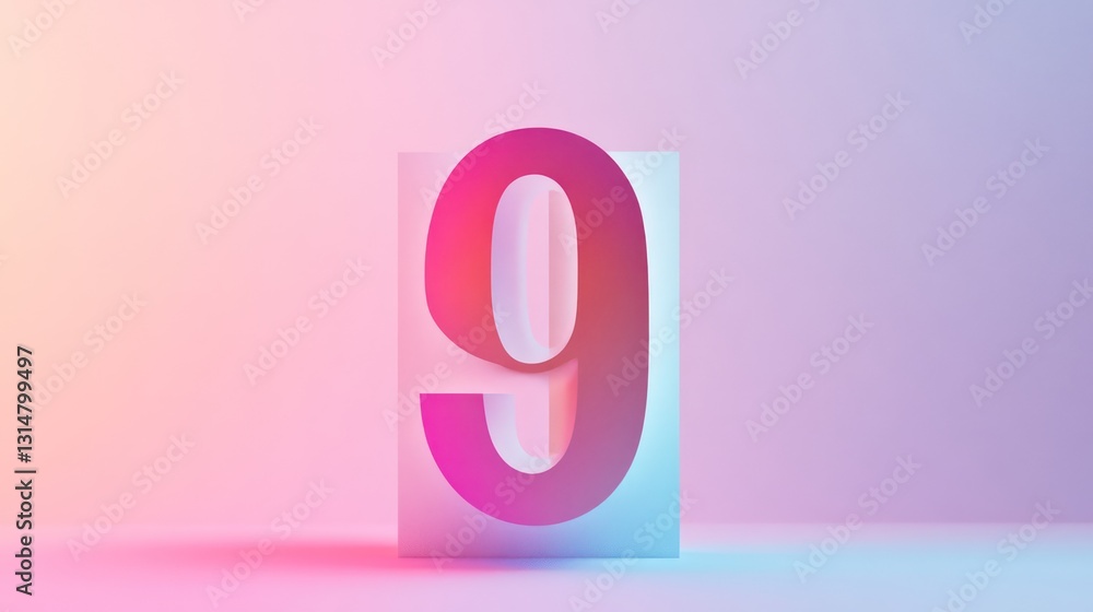 Fototapete minimalist custom greeting with soft gradients, bold numbers, and a simple personalized touch