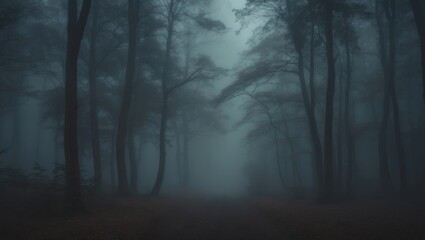 Fototapeta premium fog dark forest
