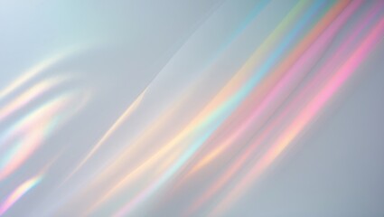 Rainbow pastel colors on a white backdrop. Effect of light refraction.