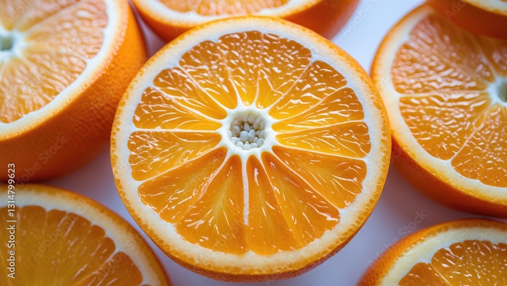 Poster slice of orange, clipping path, isolated on a white background with full depth of field.