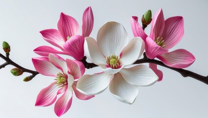 Decoration of magnolia in shades of pink