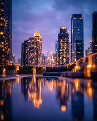 rooftop executive lounge with plush seating and infinity pool