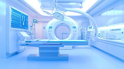 Advanced ct scan medical equipment in high-tech surgical suite