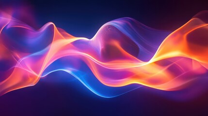 Obraz premium Abstract depiction of colorful illuminated flowing energy waves