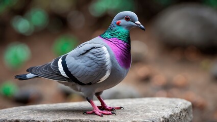 Obraz premium Indian Dove or Rock Pigeon - The common pigeon, also known as the rock dove, is a member of the Columbidae bird family. In everyday language, this bird is often referred to simply as a pigeon.