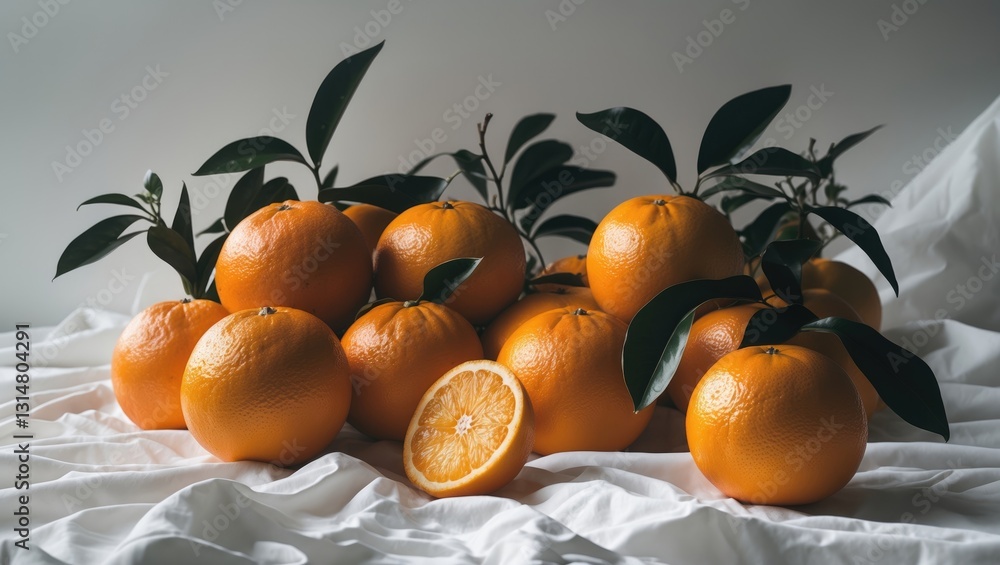 Poster oranges that are whole and ripe with a clipping path on a white background.