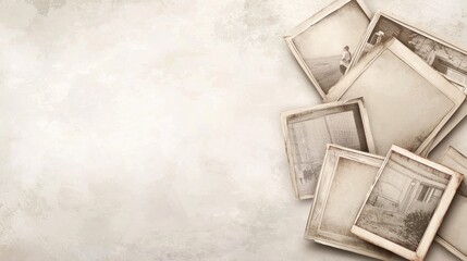 Vintage photos on textured surface
