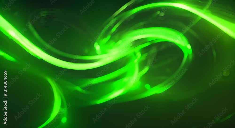 Poster green electric arcs dynamically flowing across dark background generating futuristic energy visualiz