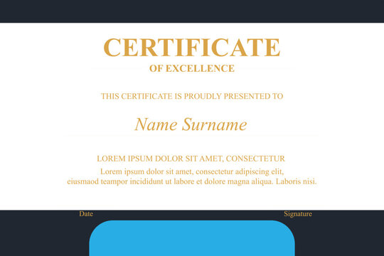 Digital Certificate of Excellence Template
