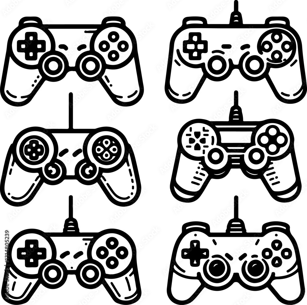 Aufkleber game joystick vector. gamepad new generation of console