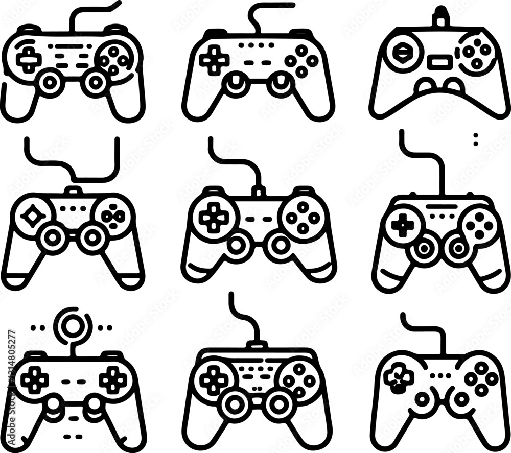 Poster game joystick vector. gamepad new generation of console