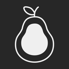 Avocado line icon, Fruit vector graphics