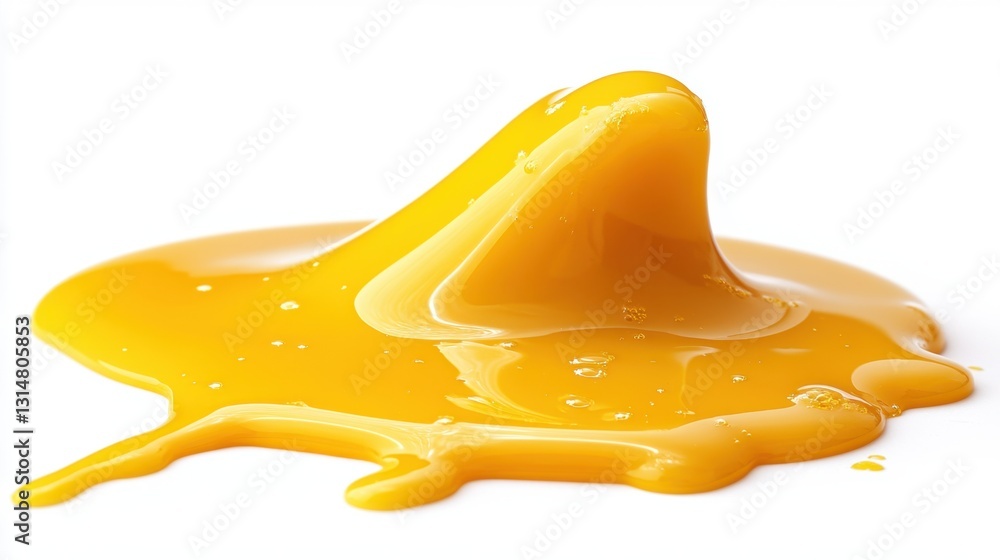 Poster golden liquid splash on a white surface creating a dynamic and eye catching composition with bright 