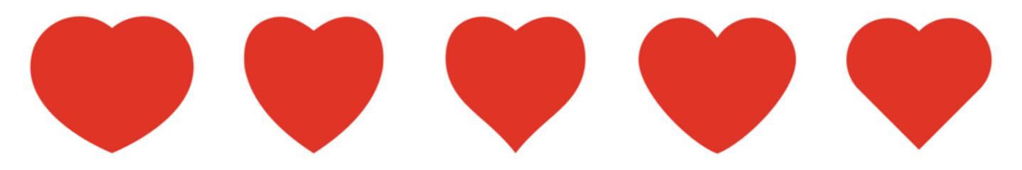 heart icons set, containing love Collection symbol, Vector illustration.